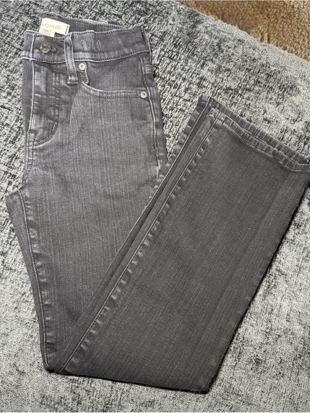 Madewell Mid-Rise Kick Out Jeans Gray Charcoal Size 24 Excellent Condition